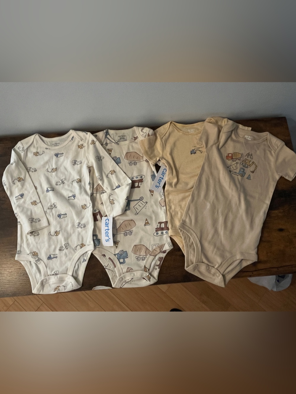 Carter's Neutral Vehicles & Animal Print One-Piece Bodysuits - Set of 4